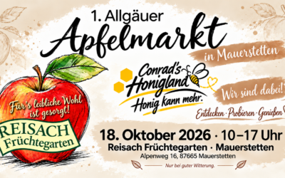 🍎 Apfel trifft Honig – wir sind beim 1. Allgäuer Apfelmarkt dabei!